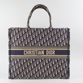 Christian Dior Oblique Book Tote Navy (GW Initials)